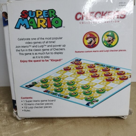 Super Mario Brothers Checkers Collector's Edition Board Game Read. - Picture 3 of 9